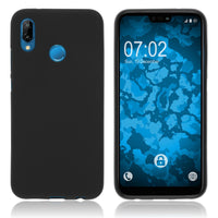 PhoneNatic Case kompatibel mit Huawei P20 Lite - schwarz Silikon Hülle matt Cover