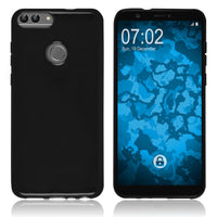 PhoneNatic Case kompatibel mit Huawei P Smart - schwarz Silikon Hülle transparent Cover