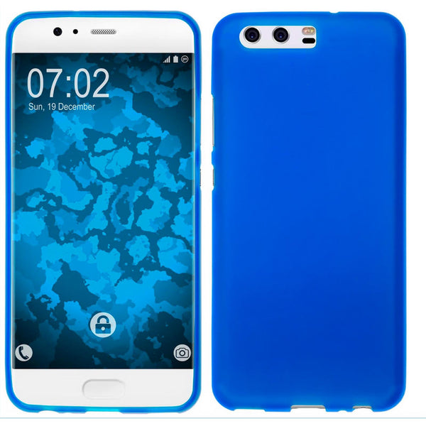 PhoneNatic Case kompatibel mit Huawei P10 Plus - blau Silikon Hülle matt Cover