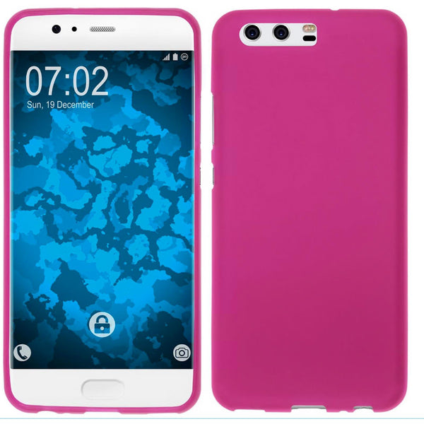 PhoneNatic Case kompatibel mit Huawei P10 Plus - pink Silikon Hülle matt Cover