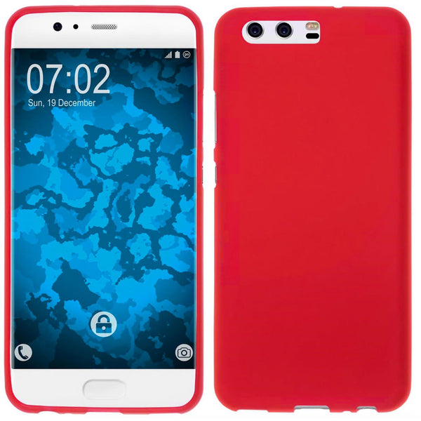 PhoneNatic Case kompatibel mit Huawei P10 Plus - rot Silikon Hülle matt Cover