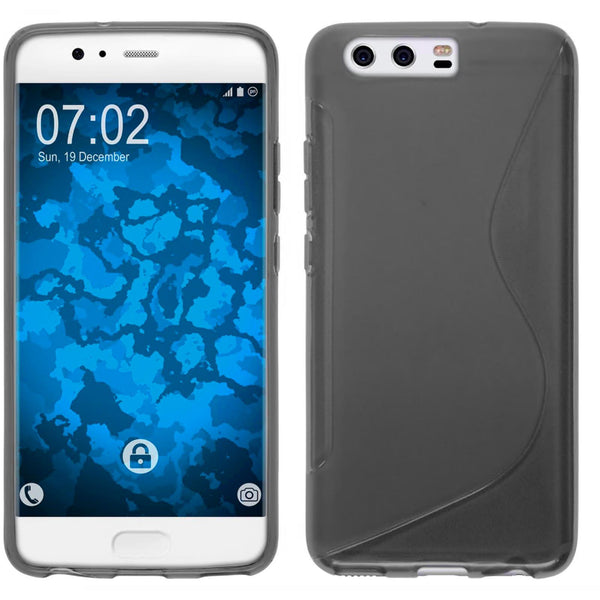 PhoneNatic Case kompatibel mit Huawei P10 Plus - grau Silikon Hülle S-Style Cover