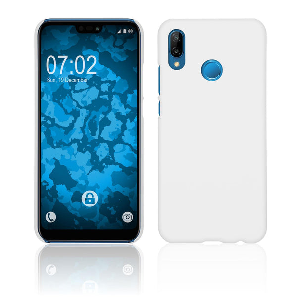 Hardcase für Huawei P20 Lite gummiert weiﬂ