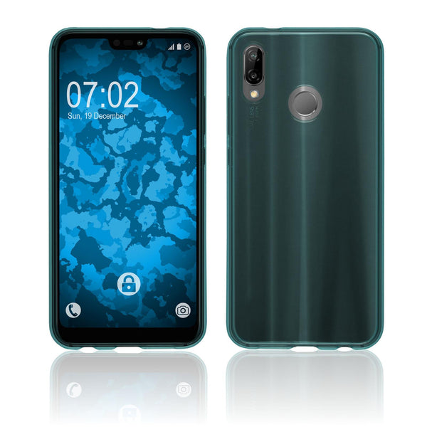 PhoneNatic Case kompatibel mit Huawei P20 Lite - türkis Silikon Hülle transparent Cover