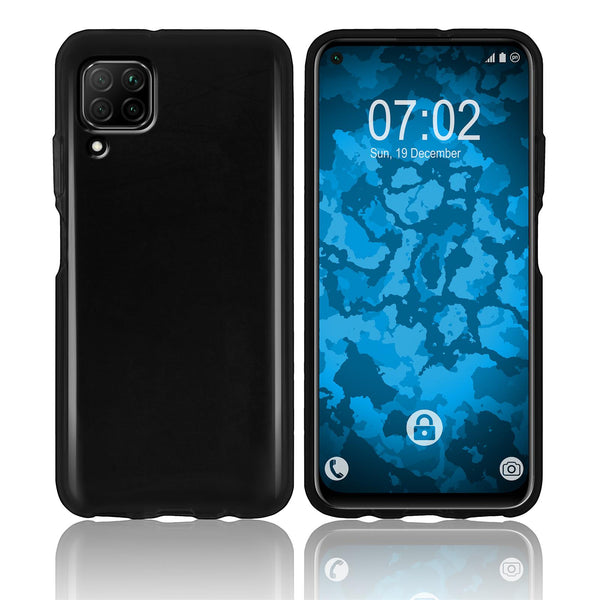 PhoneNatic Case kompatibel mit Huawei P40 Lite - schwarz Silikon Hülle transparent Cover