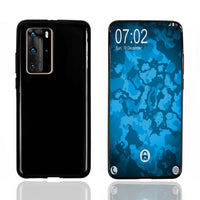 PhoneNatic Case kompatibel mit Huawei P40 Pro / P40 Pro Plus - schwarz Silikon Hülle transparent Cover