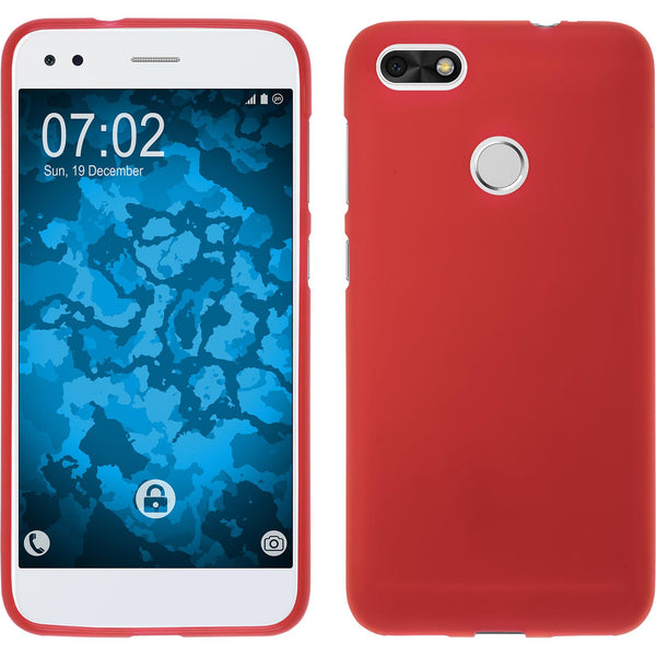 PhoneNatic Case kompatibel mit Huawei P9 Lite Mini - rot Silikon Hülle matt Cover