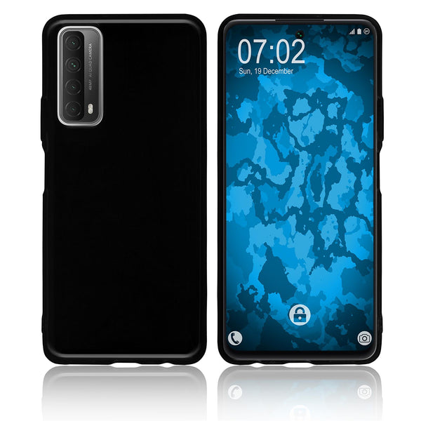 PhoneNatic Case kompatibel mit Huawei P Smart 2021 - schwarz Silikon Hülle  Cover