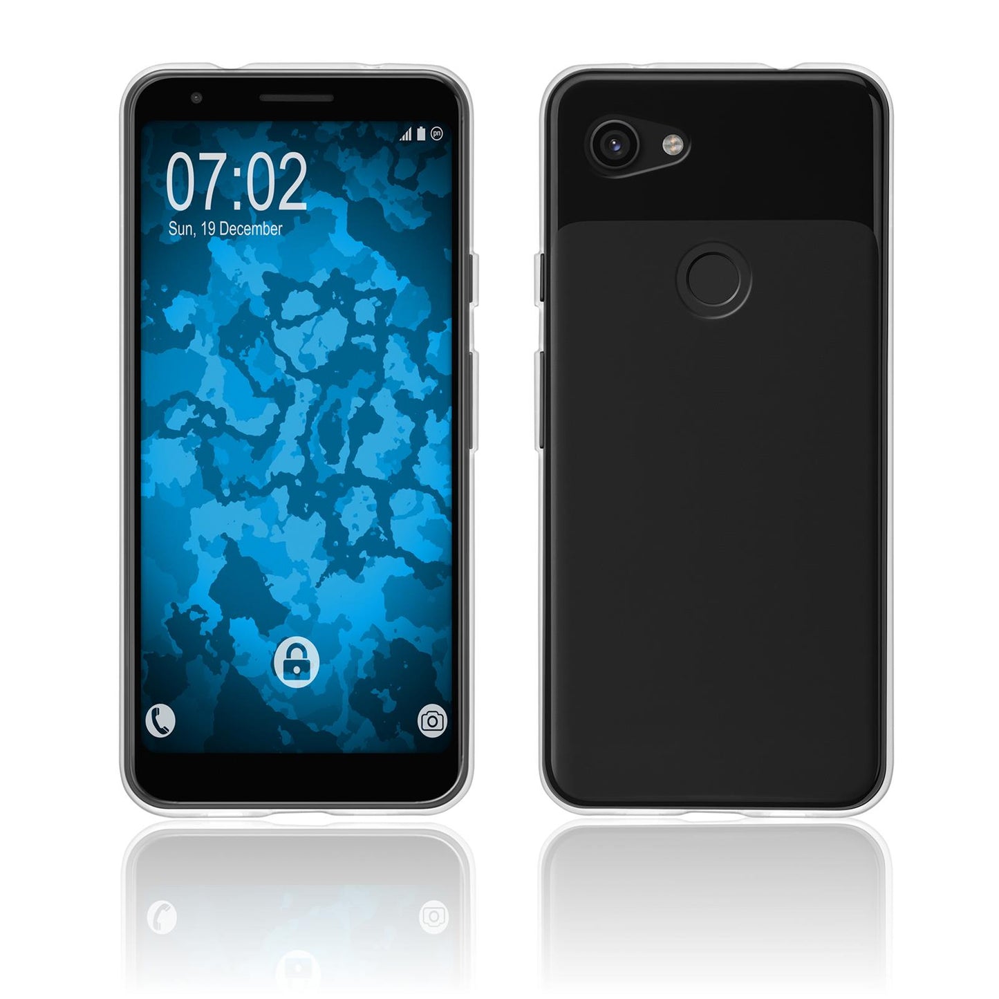 PhoneNatic Case kompatibel mit Google Pixel 3a XL - Crystal Clear Silikon Hülle transparent + 2 Schutzfolien