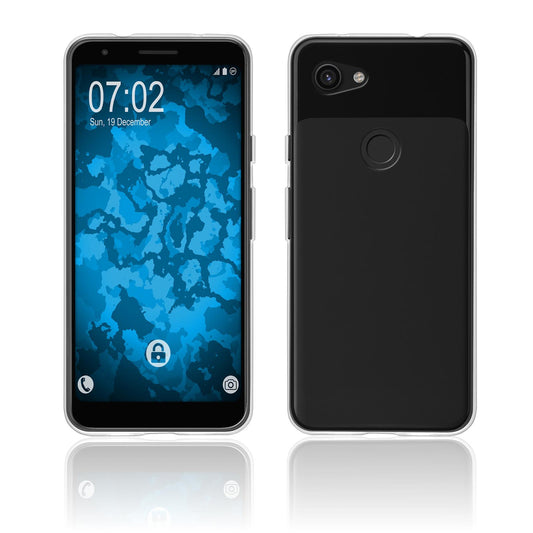 PhoneNatic Case kompatibel mit Google Pixel 3a XL - Crystal Clear Silikon Hülle transparent + 2 Schutzfolien
