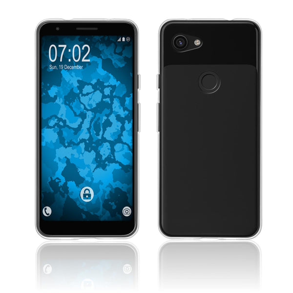 PhoneNatic Case kompatibel mit Google Pixel 3a XL - Crystal Clear Silikon Hülle transparent + 2 Schutzfolien