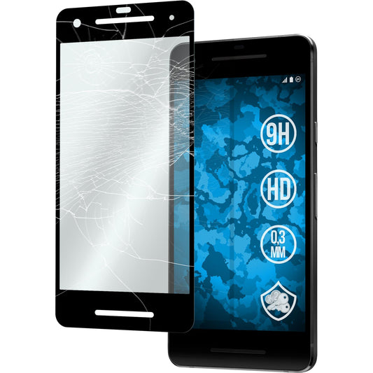 2 x Google Pixel 2 Glas-Displayschutzfolie klar full-screen