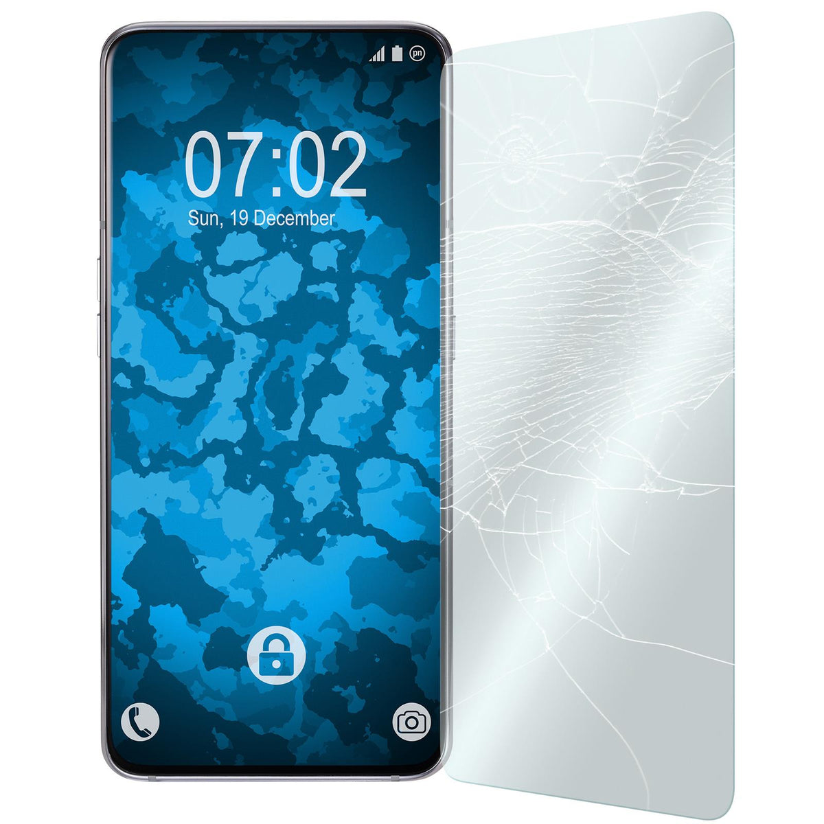 3 x Samsung Galaxy A80 Glas-Displayschutzfolie klar