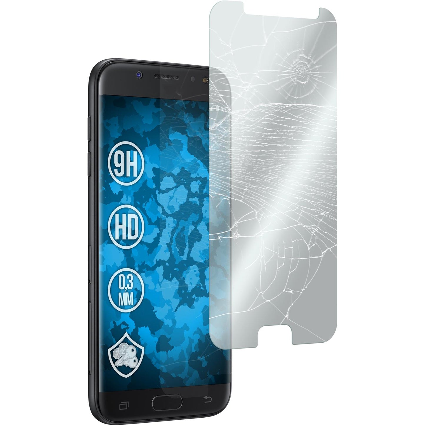 2 x Samsung Galaxy J7 2017 Glas-Displayschutzfolie klar