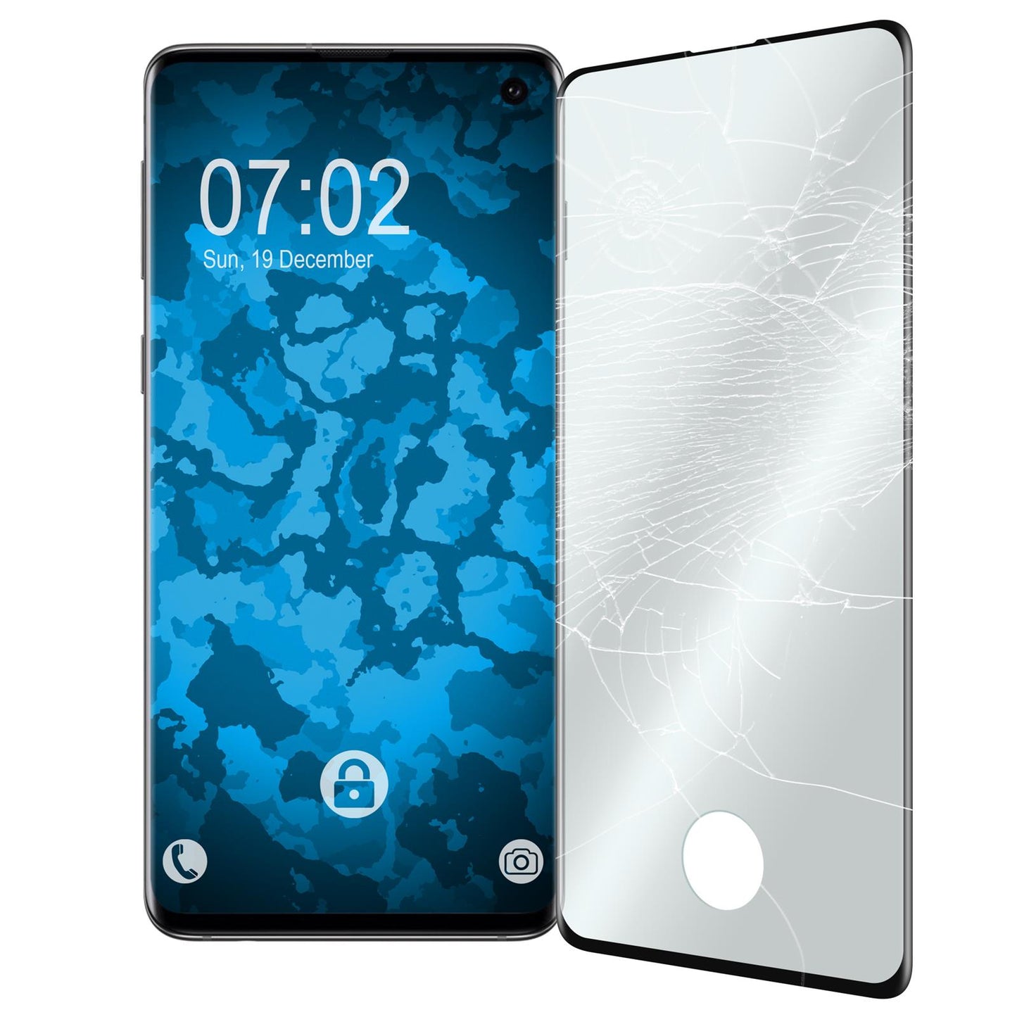 1 x Samsung Galaxy S10 Glas-Displayschutzfolie klar full-scr