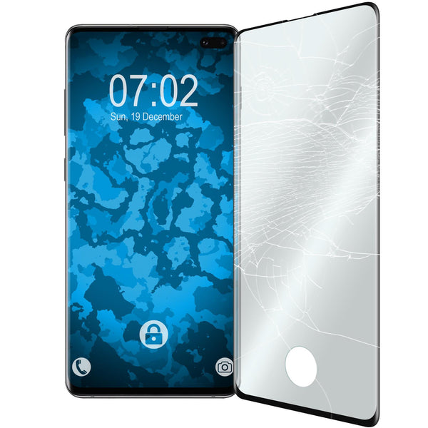 2 x Samsung Galaxy S10 Plus Glas-Displayschutzfolie klar ful