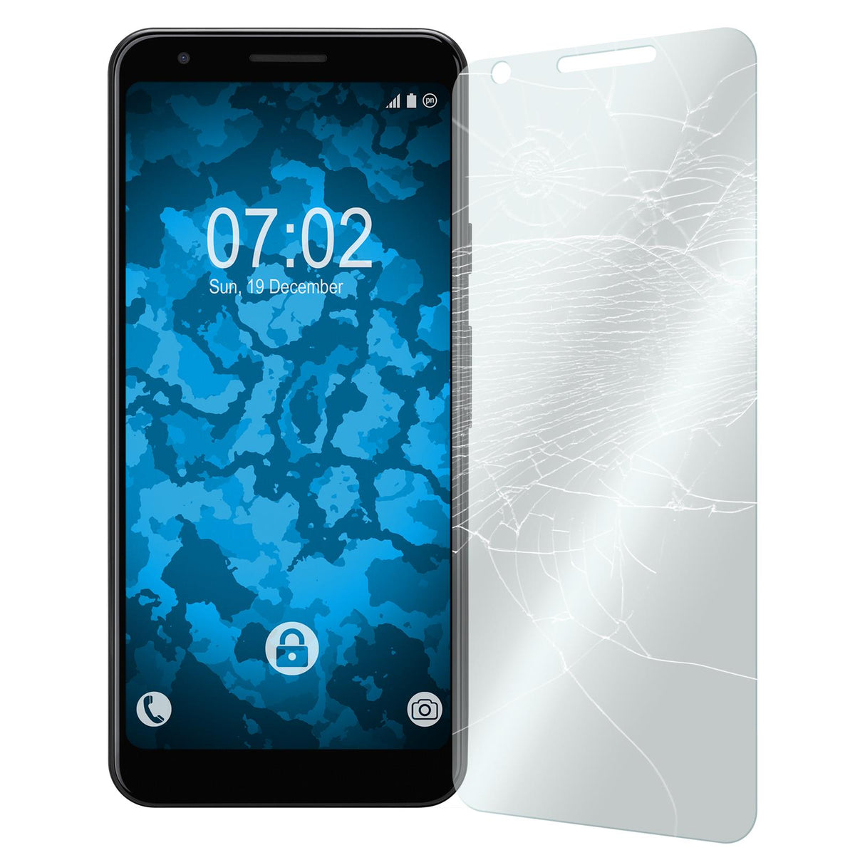 3 x Google Pixel 3a XL Glas-Displayschutzfolie klar