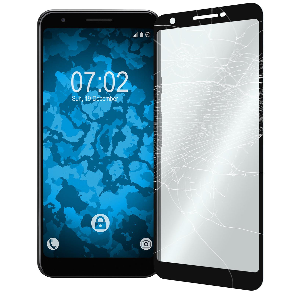 2 x Google Pixel 3a XL Glas-Displayschutzfolie klar full-scr