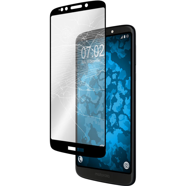 2 x Lenovo Moto G6 Play Glas-Displayschutzfolie klar full-sc