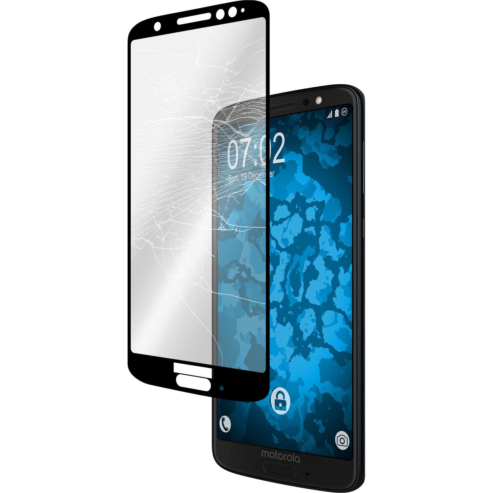 1 x Lenovo Moto G6 Plus Glas-Displayschutzfolie klar full-sc