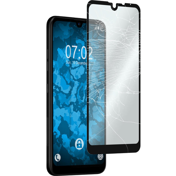 2 x LG K50 Glas-Displayschutzfolie klar full-screen schwarz