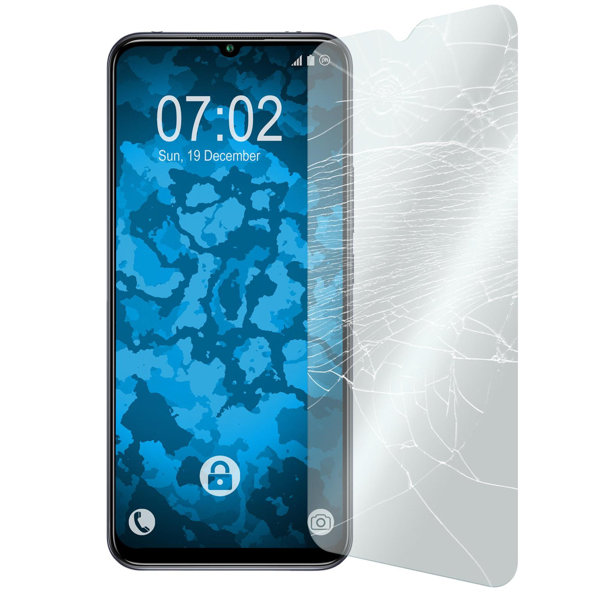 2 x Xiaomi Mi 10 Lite 5G Glas-Displayschutzfolie klar