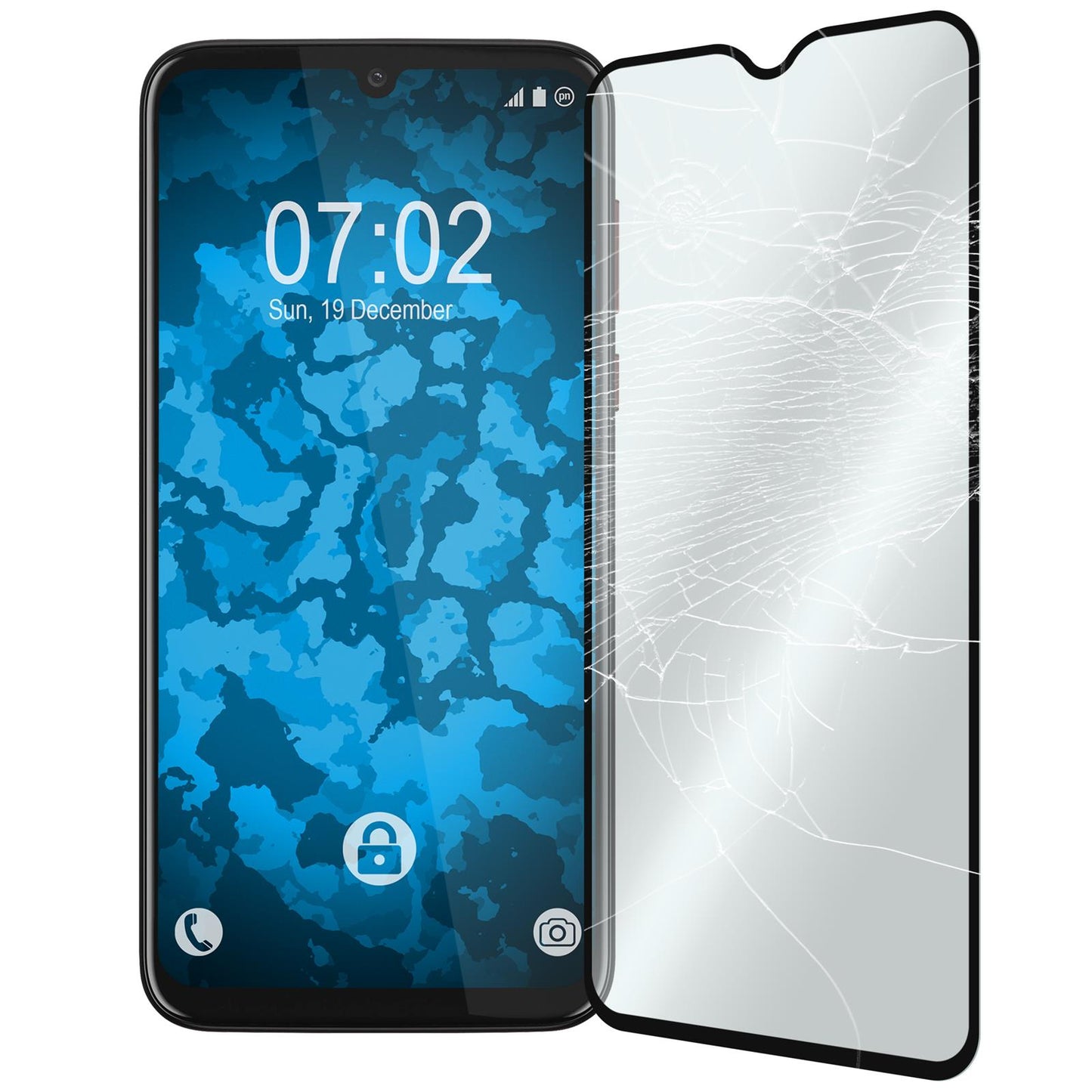 2 x Motorola Moto G8 Play Glas-Displayschutzfolie klar full-