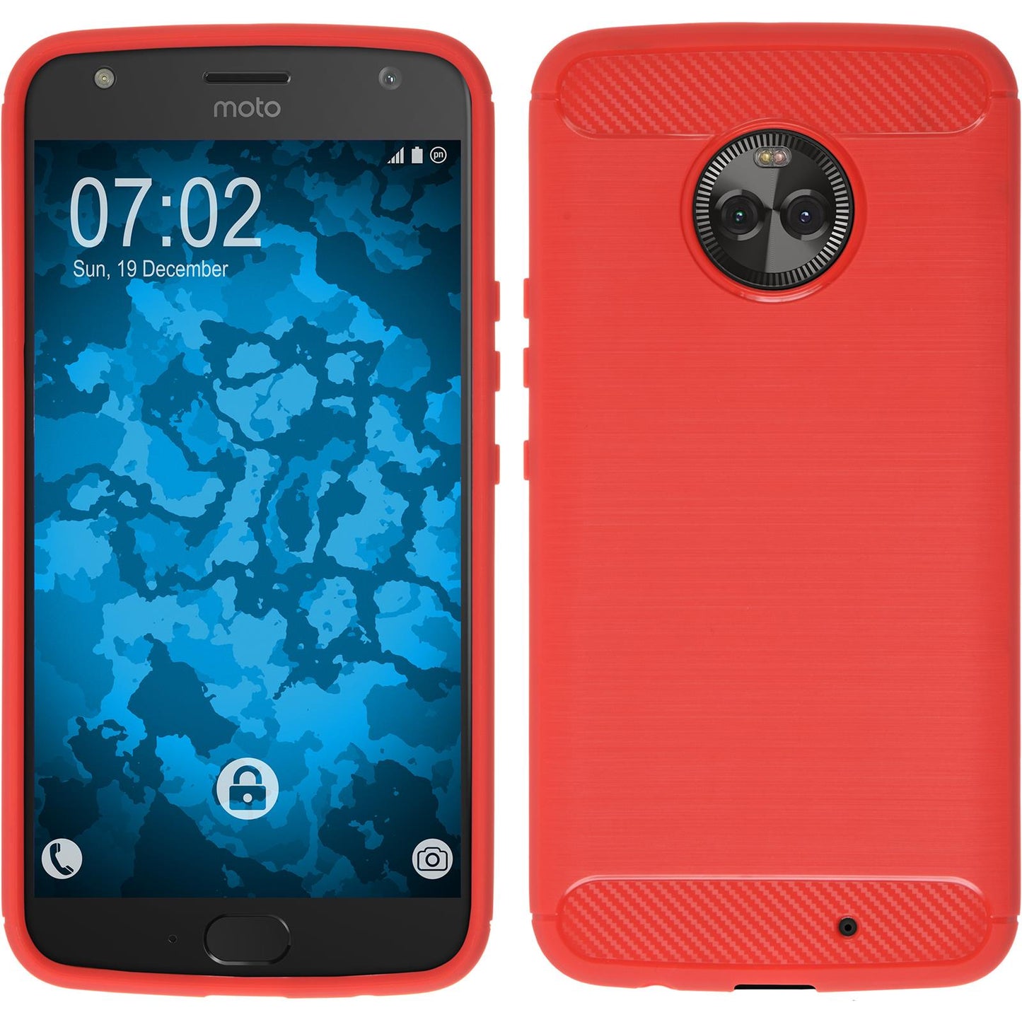 PhoneNatic Case kompatibel mit Lenovo Moto X4 - rot Silikon Hülle Ultimate Cover