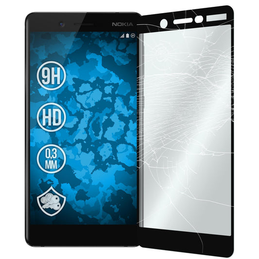 2 x  Nokia 7 Glas-Displayschutzfolie klar full-screen schwar
