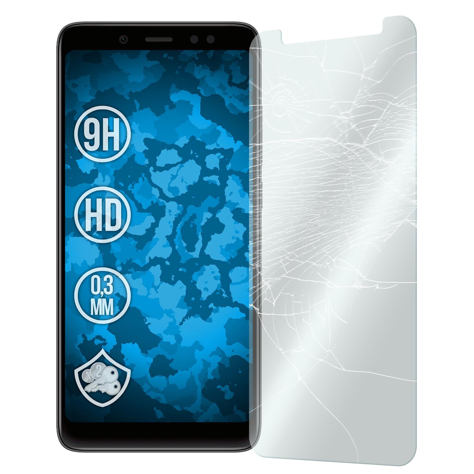 2 x Xiaomi Redmi Note 5 Pro Glas-Displayschutzfolie klar
