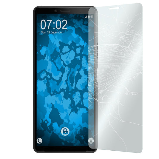 3 x Sony Xperia 10 II Glas-Displayschutzfolie klar