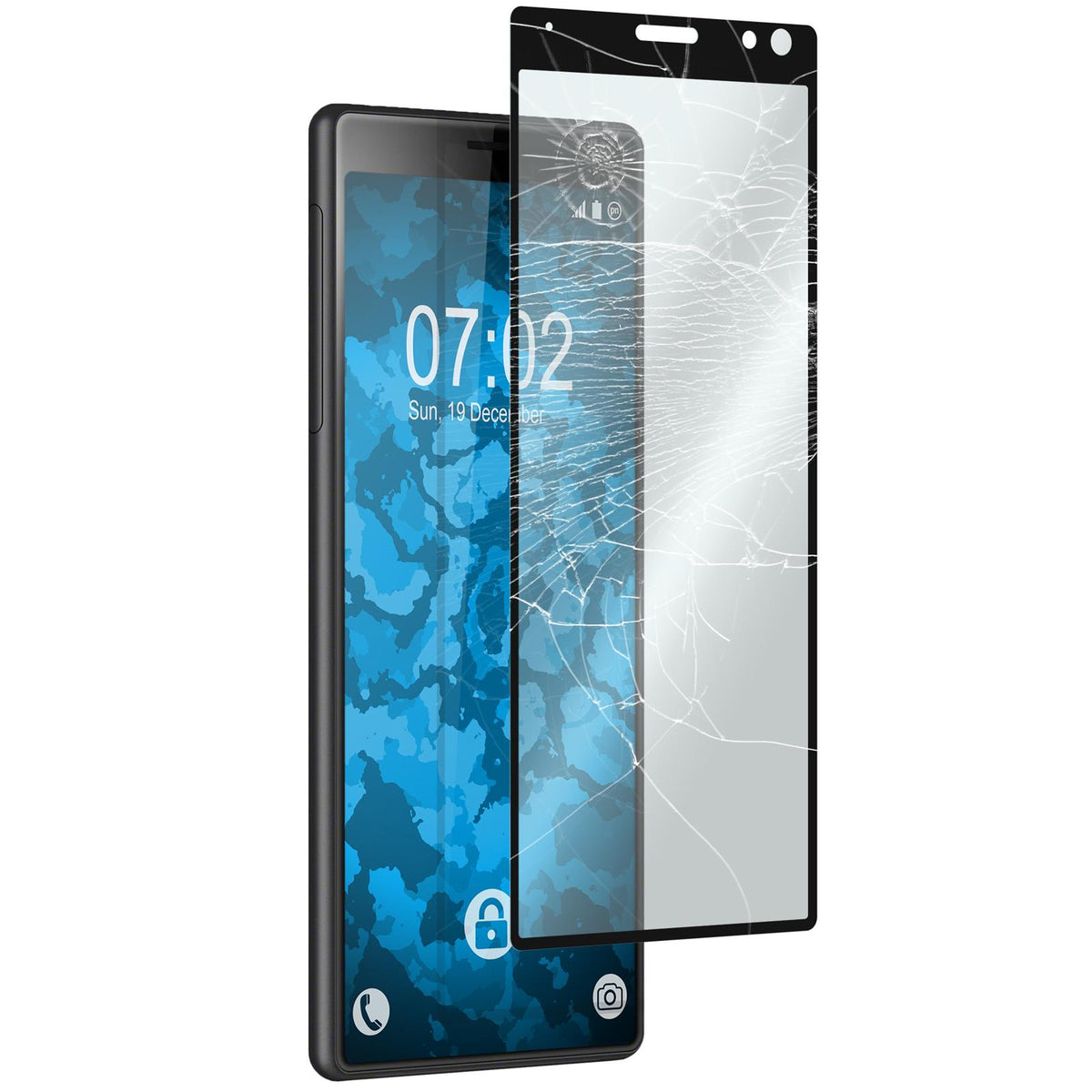 2 x Sony Xperia 10 Glas-Displayschutzfolie klar full-screen
