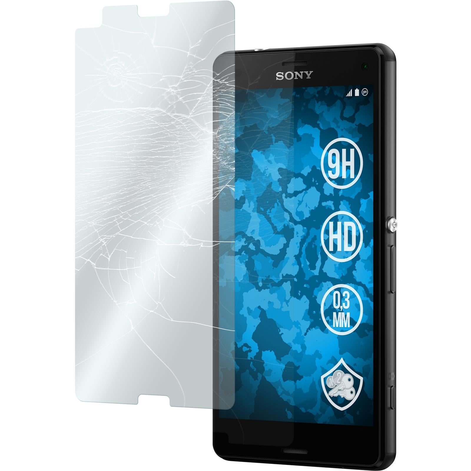 1 x Sony Xperia Z3 Compact Glas-Displayschutzfolie klar
