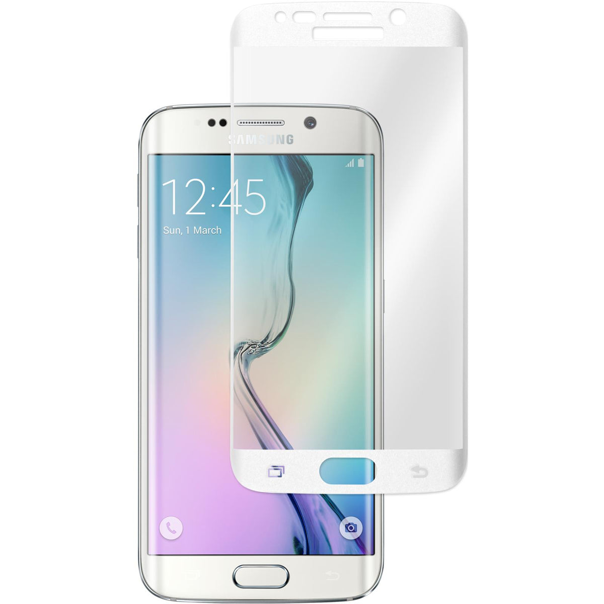 1 x Samsung Galaxy S6 Edge Glas-Displayschutzfolie klar weiﬂ