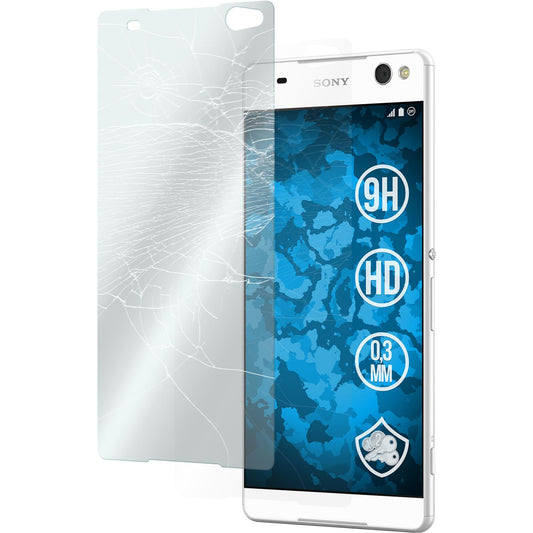 3 x Sony Xperia C5 Ultra Glas-Displayschutzfolie klar