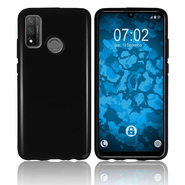 PhoneNatic Case kompatibel mit Huawei P Smart 2020 - schwarz Silikon Hülle transparent Cover
