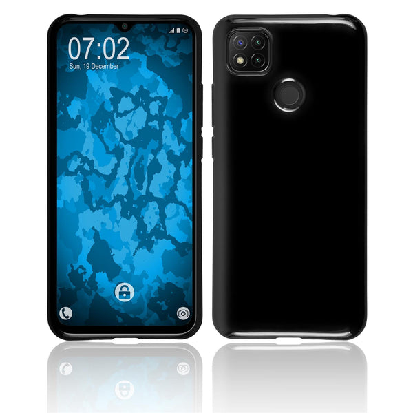PhoneNatic Case kompatibel mit Xiaomi Redmi 9C - schwarz Silikon Hülle crystal-case Cover