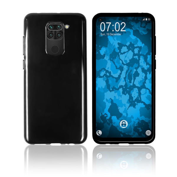 PhoneNatic Case kompatibel mit Xiaomi Redmi Note 9 - schwarz Silikon Hülle crystal-case Cover
