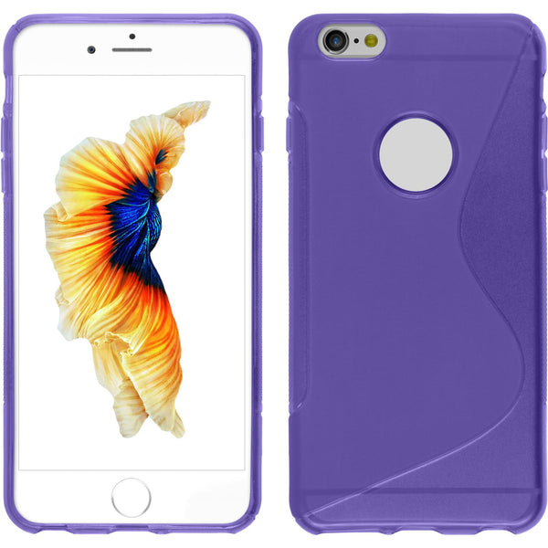 PhoneNatic Case kompatibel mit Apple iPhone 6 Plus / 6s Plus - lila Silikon Hülle S-Style + 2 Schutzfolien