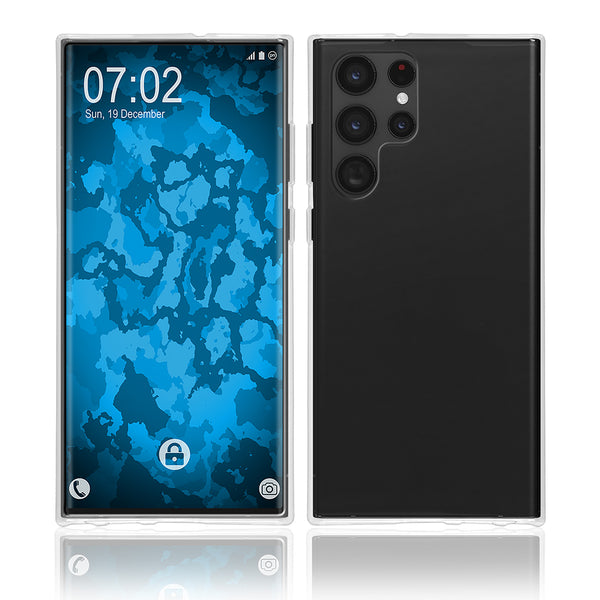 PhoneNatic Case kompatibel mit Samsung Galaxy S22 Ultra - Crystal Clear Silikon Hülle crystal-case Cover