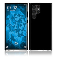 PhoneNatic Case kompatibel mit Samsung Galaxy S22 Ultra - Schwarz Silikon Hülle crystal-case Cover