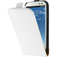 Kunst-Lederhülle für Samsung Galaxy S3 Flip-Case weiß + 2 Sc