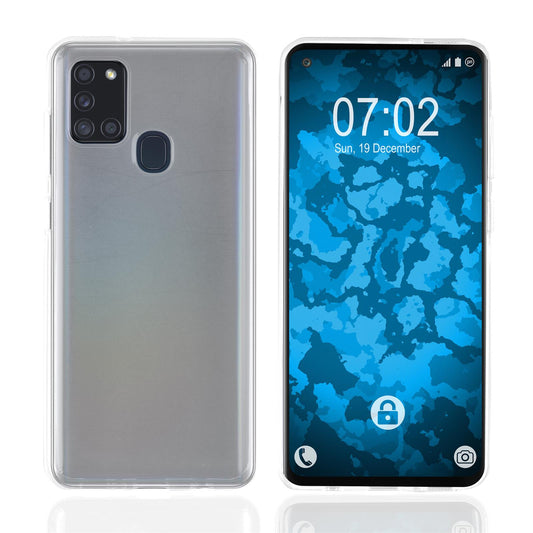 PhoneNatic Case kompatibel mit Samsung Galaxy A21 S - Crystal Clear Silikon Hülle crystal-case Cover