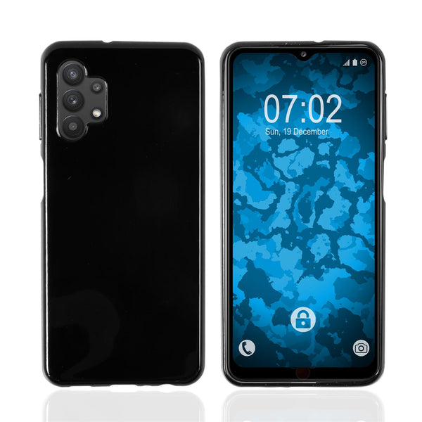 PhoneNatic Case kompatibel mit Samsung Galaxy A32 5G - schwarz Silikon Hülle crystal-case Cover