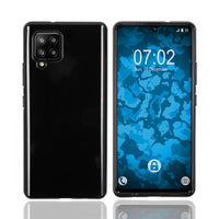 PhoneNatic Case kompatibel mit Samsung Galaxy A42 - schwarz Silikon Hülle crystal-case Cover