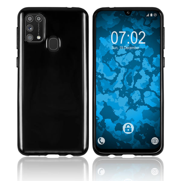 PhoneNatic Case kompatibel mit Samsung Galaxy M31 - schwarz Silikon Hülle crystal-case Cover