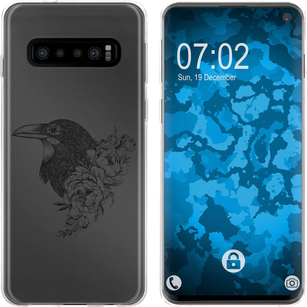 Galaxy S10 Silikon-Hülle Floral Rabe M4-1 Case
