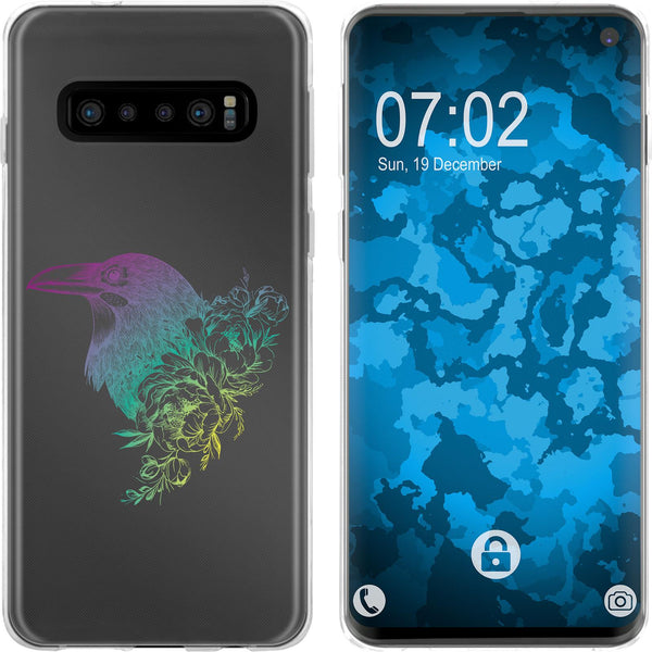 Galaxy S10 Silikon-Hülle Floral Rabe M4-4 Case