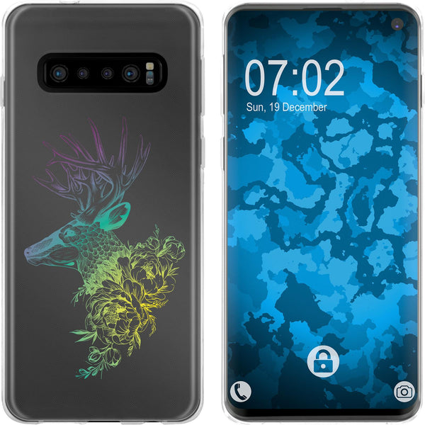 Galaxy S10 Silikon-Hülle Floral Hirsch M7-4 Case