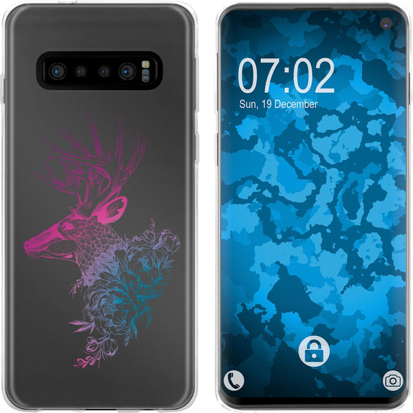 Galaxy S10 Silikon-Hülle Floral Hirsch M7-6 Case